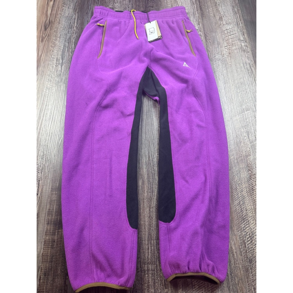 Nike ACG Wolf Tree Polartec Fleece Pants Purple Black HV1123-505 Mens Medium